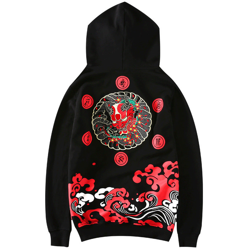 KH9060 Red Demon Embroidery Hoodie - Concordia Style Boutique