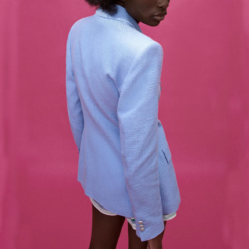 Women's Textured Double-breasted Blazer