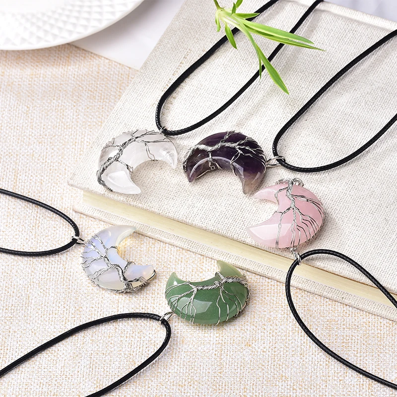 "TREE OF LIFE" CRESCENT NECKLACE - Premium Jewelry from Ashlen - Just $7.49! Shop now at Concordia Style Boutique
