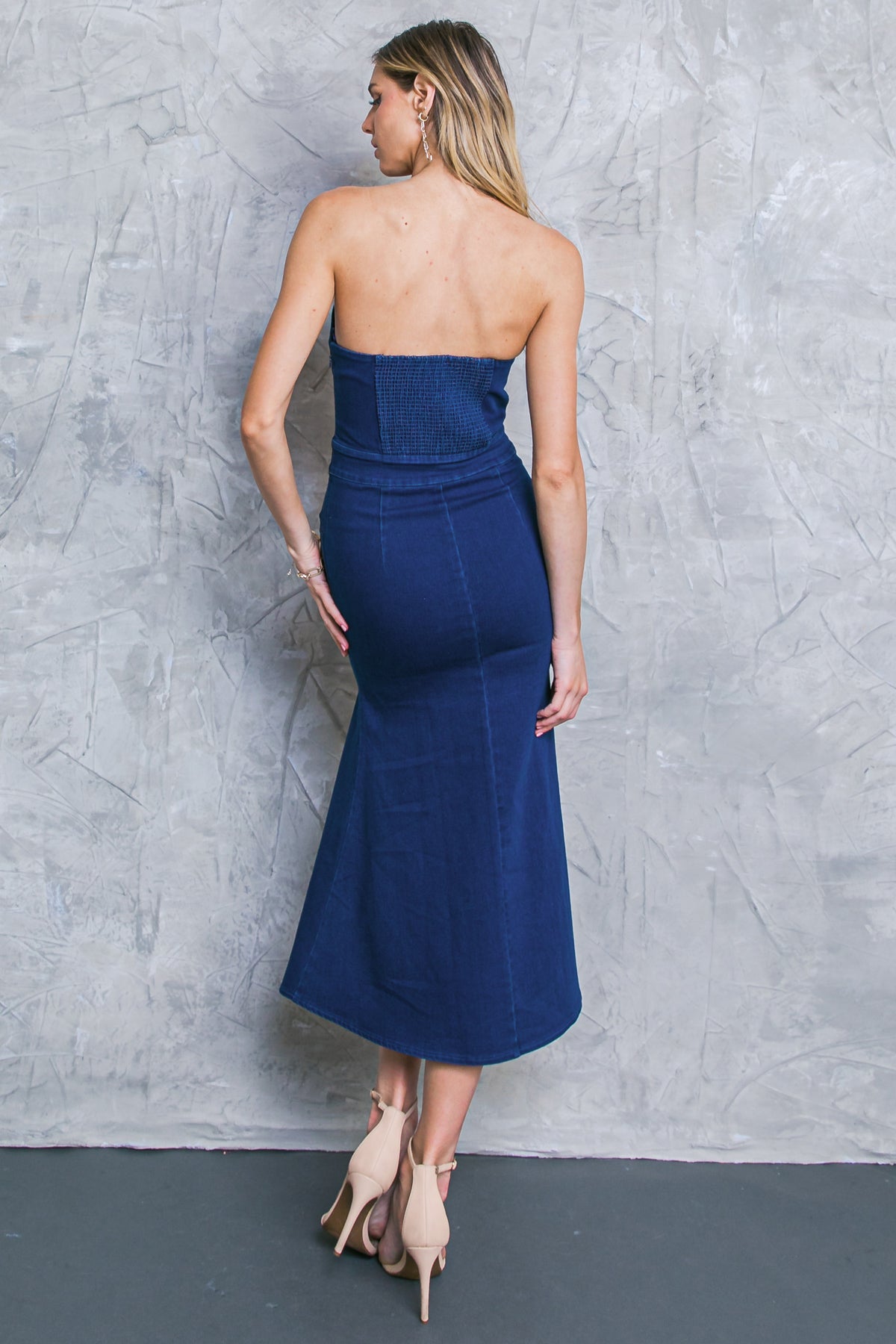 ALWAYS PLAYFUL DENIM MIDI DRESS - Concordia Style Boutique