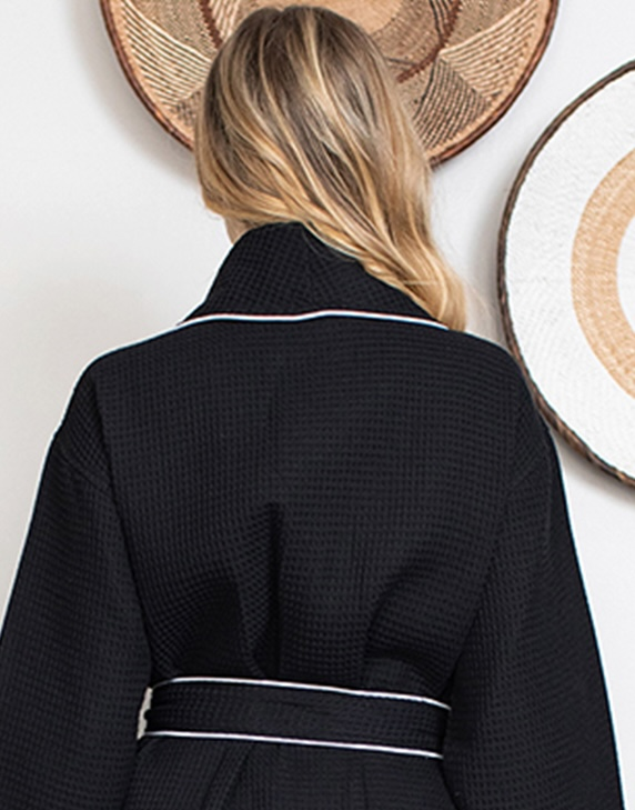 Knee-Length Waffle Kimono Robe for Women - Concordia Style Boutique