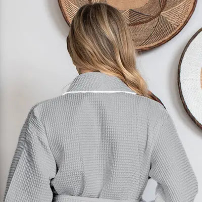 Knee-Length Waffle Kimono Robe for Women - Concordia Style Boutique