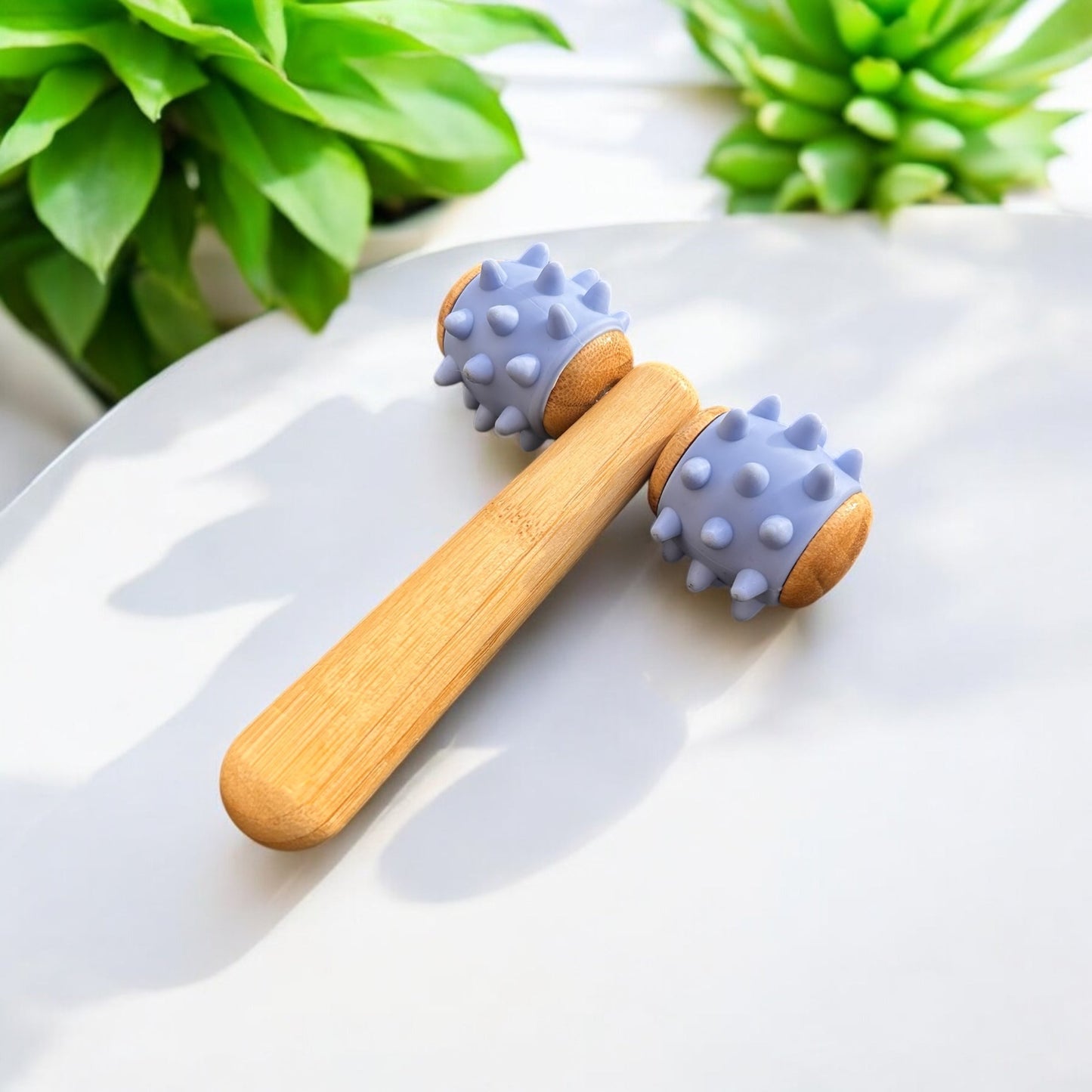 Bamboo Body Massage Tool with Silicone Rolling Head - Concordia Style Boutique