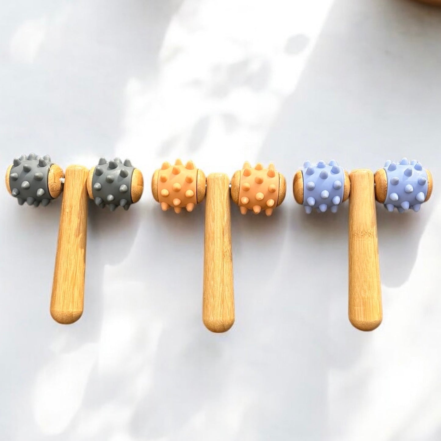 Bamboo Body Massage Tool with Silicone Rolling Head - Concordia Style Boutique