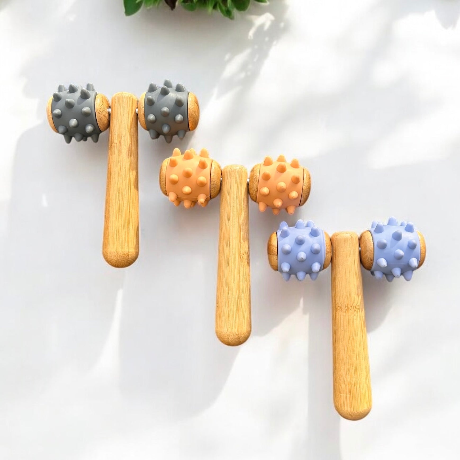 Bamboo Body Massage Tool with Silicone Rolling Head - Concordia Style Boutique