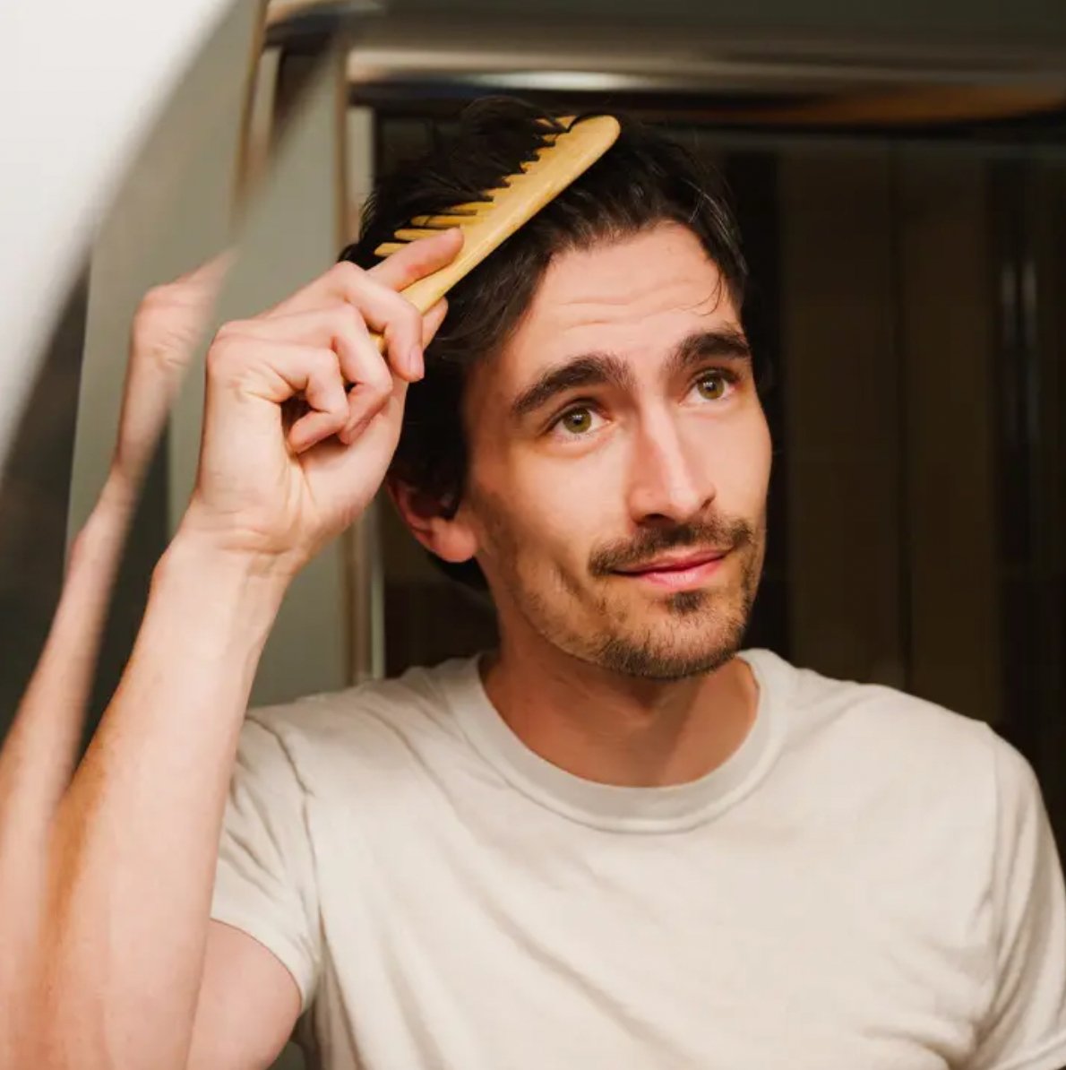 Bamboo Wide Tooth Comb with Handle | Flat Tips - Concordia Style Boutique