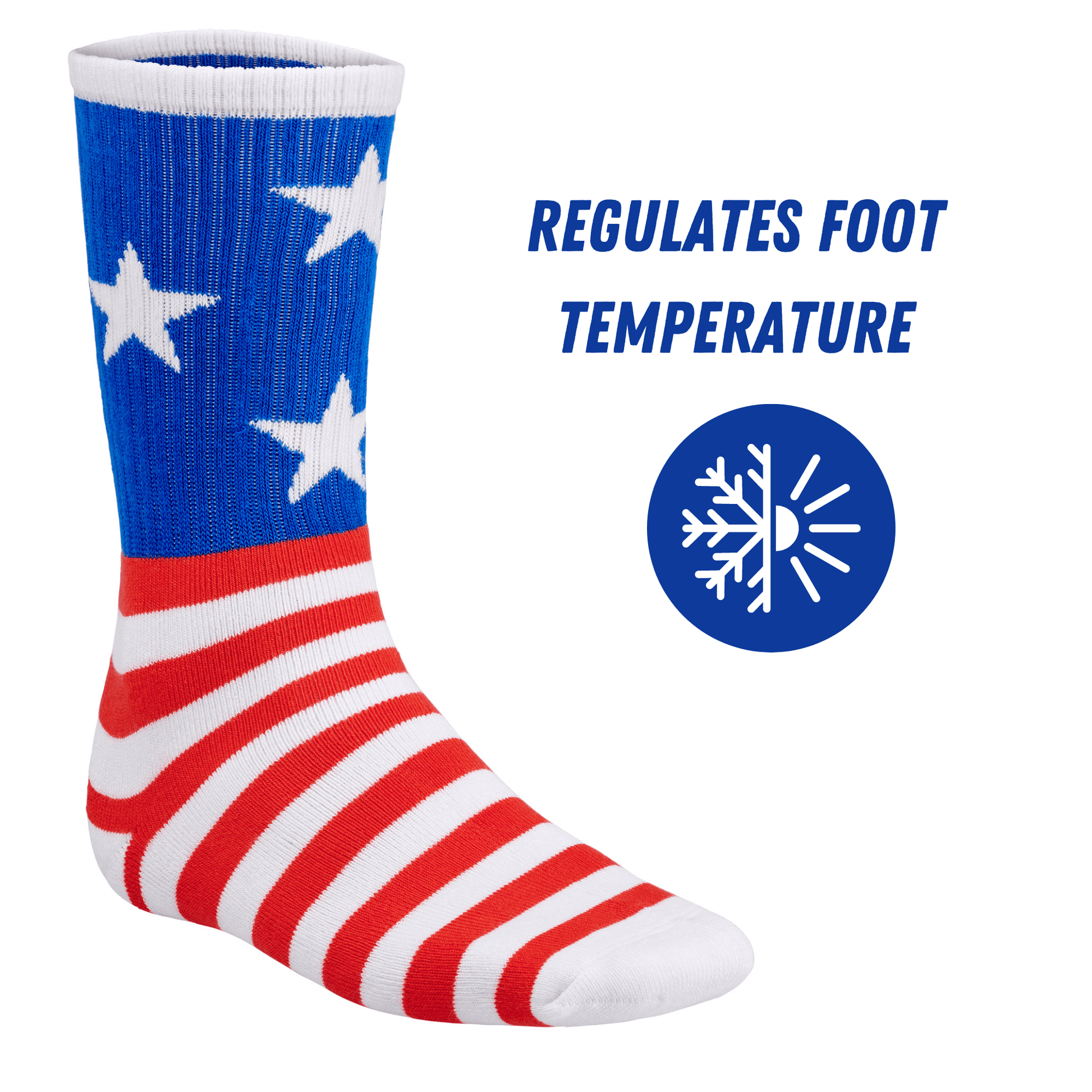 Bamboo Sports Red White and Blue Premium Bamboo Rayon Crew Work Socks- Moisture Wicking, Odor Eliminating Red, White, and Blue American Flag 4th of July Socks for Men and Women Gift Box 3 Pair - Concordia Style Boutique