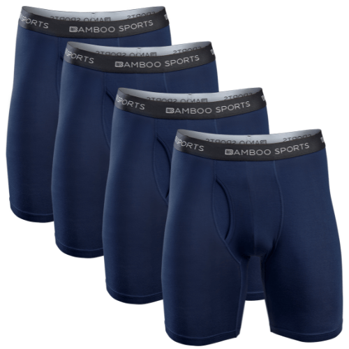 Men's 6" Inseam Bamboo Rayon Boxer Briefs - 4 Pack
