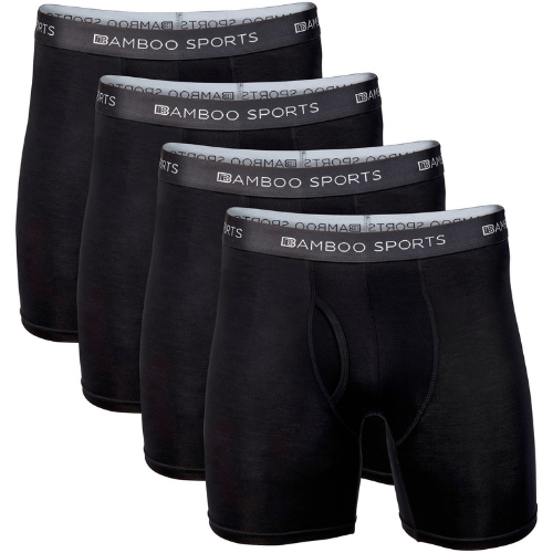 Men's 4" Inseam Bamboo Rayon Boxer Briefs - 4 Pack