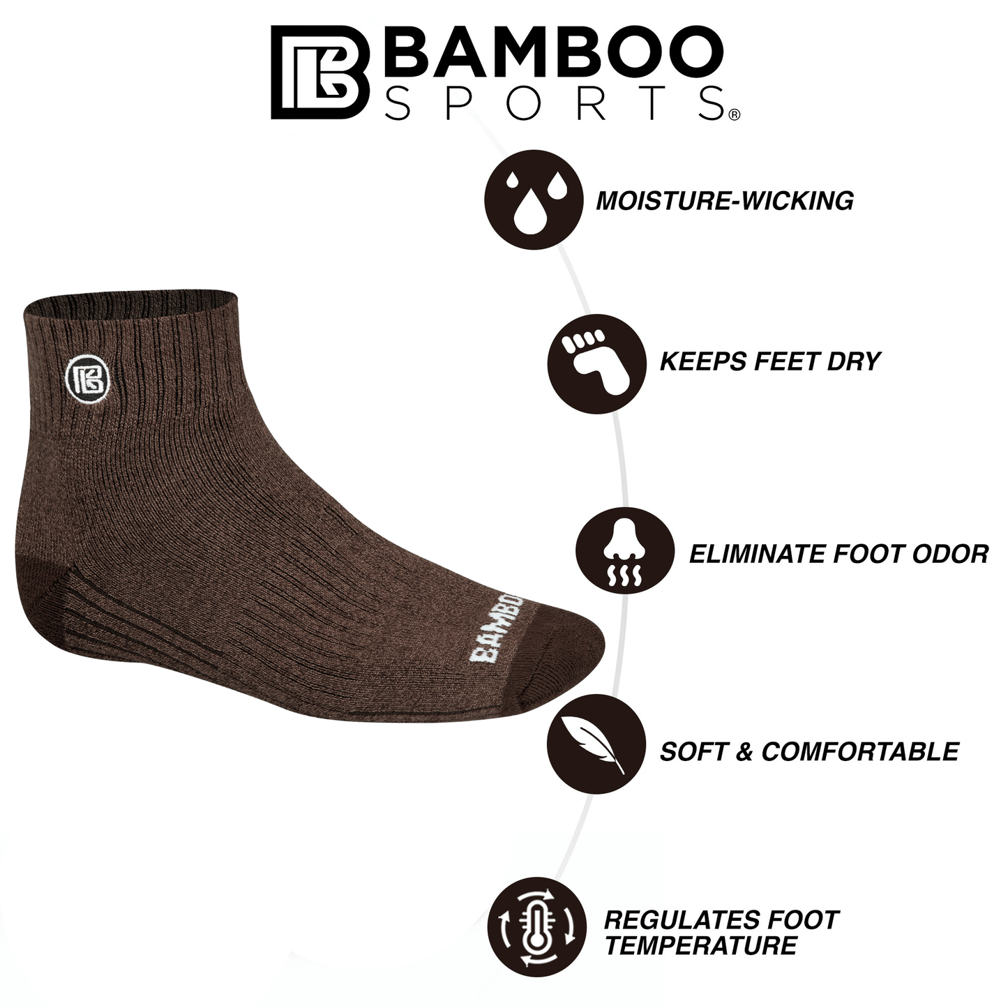 Premium Bamboo Rayon Quarter High Crew Socks - Concordia Style Boutique