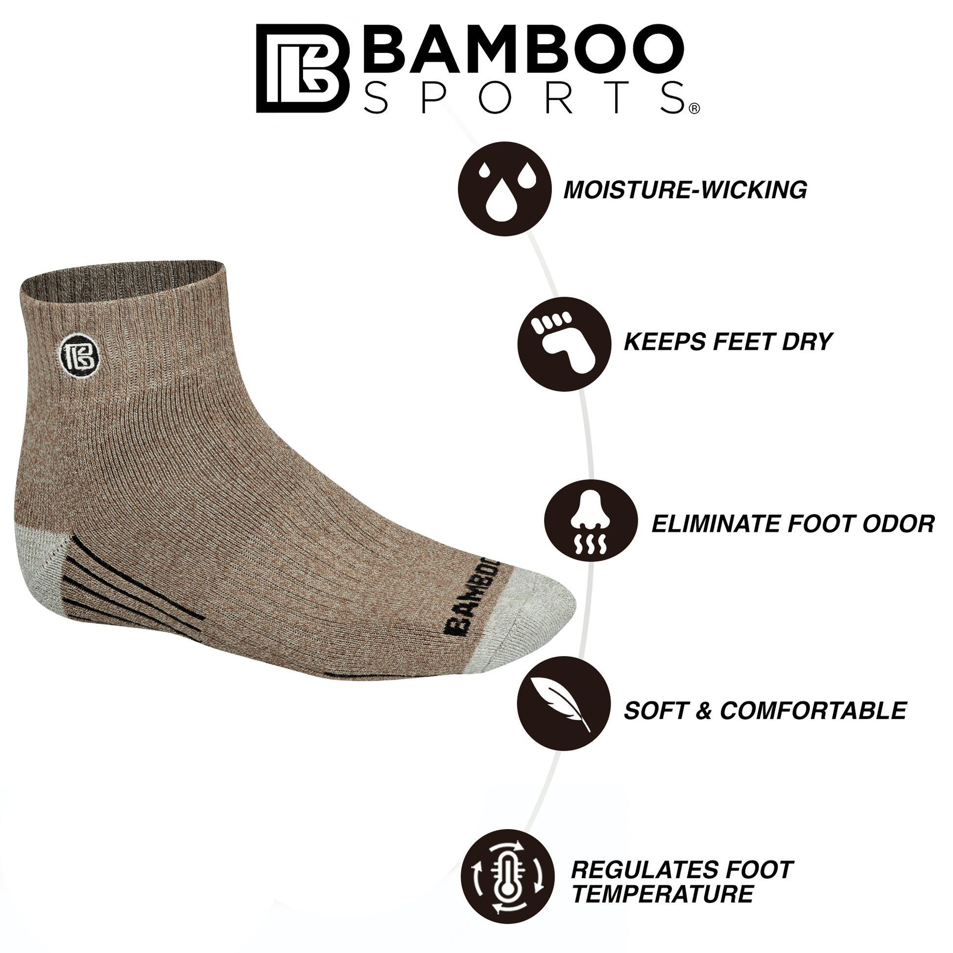 Premium Bamboo Rayon Quarter High Crew Socks - Concordia Style Boutique