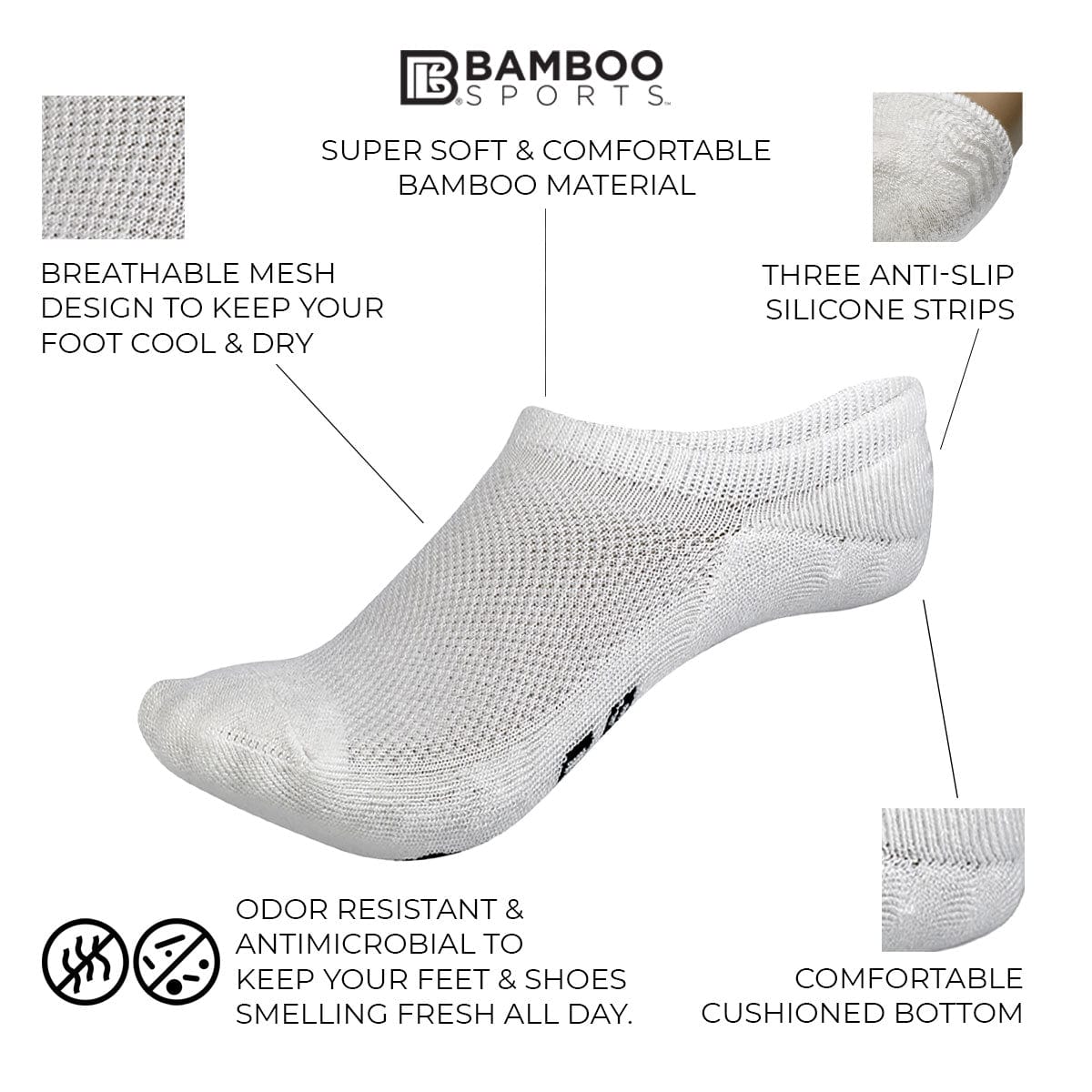 Bamboo Rayon Invisible No Show Socks - Concordia Style Boutique
