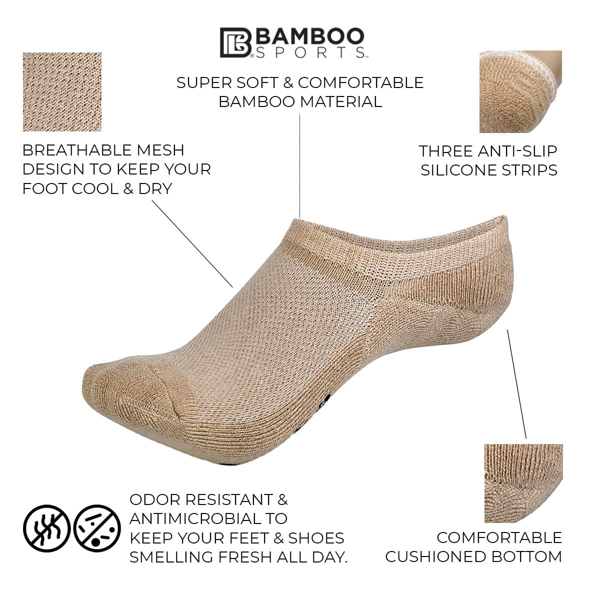 Bamboo Rayon Invisible No Show Socks - Concordia Style Boutique