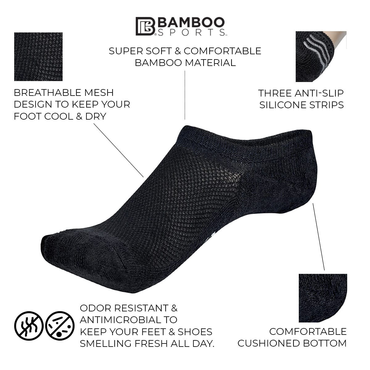 Bamboo Rayon Invisible No Show Socks - Concordia Style Boutique