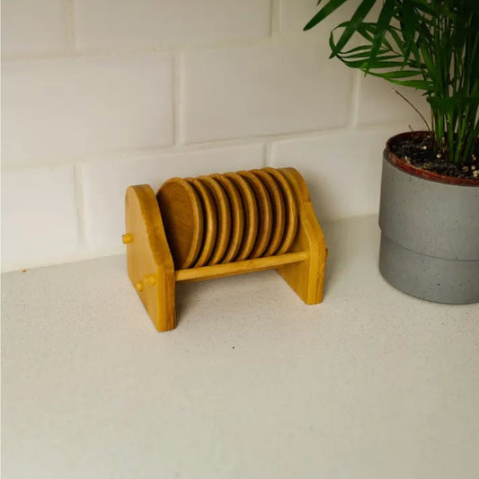Bamboo Tea Coaster & Holder | 8pc - Concordia Style Boutique