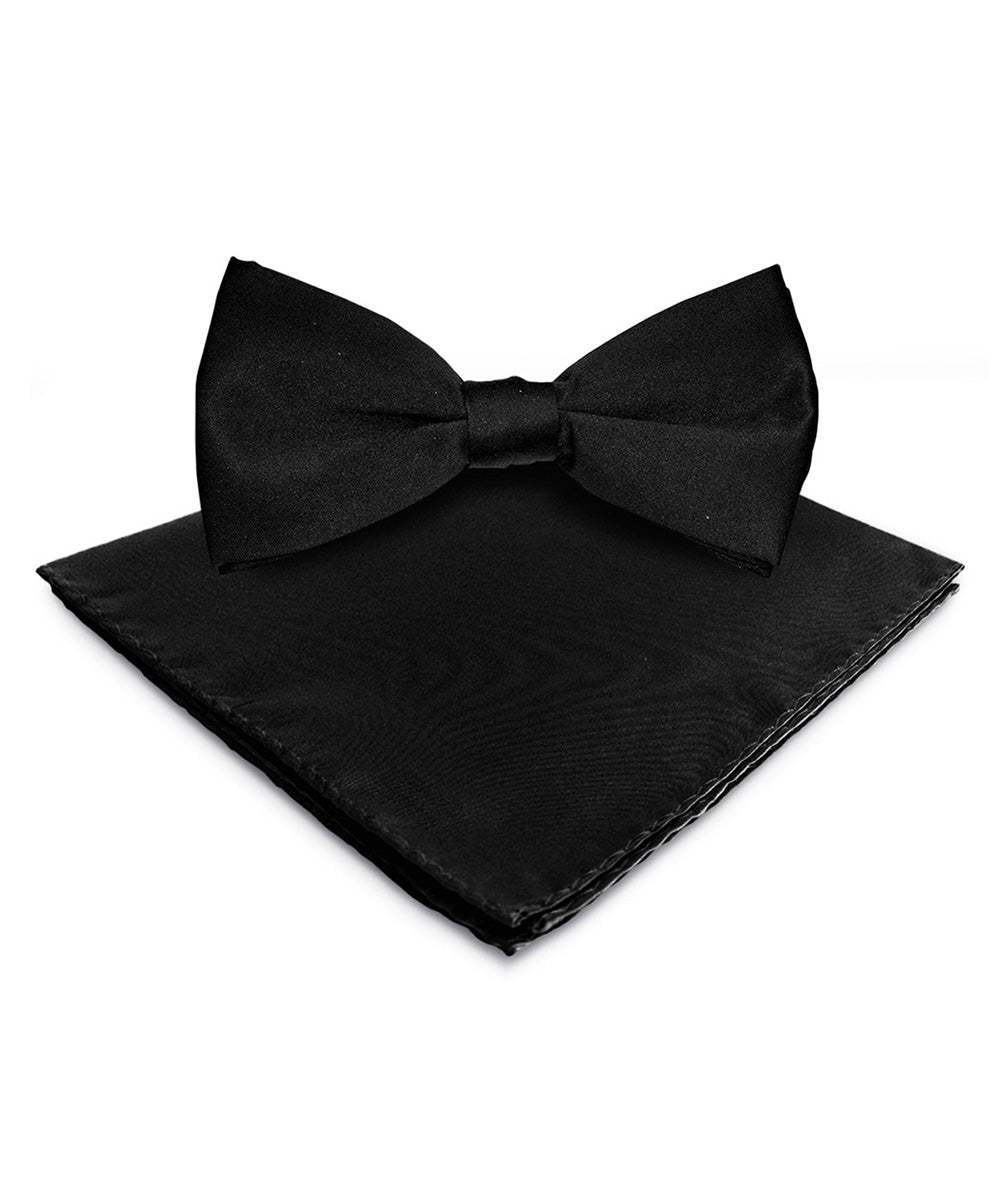 Vittorio Farina Men's Satin Bow Tie & Pocket Square in Gift Box