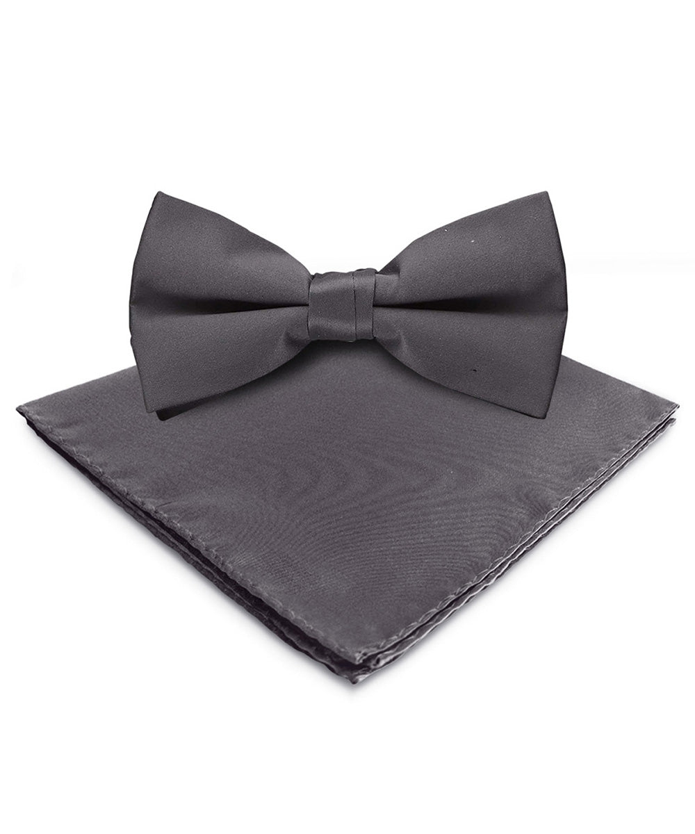 Vittorio Farina Men's Satin Bow Tie & Pocket Square in Gift Box