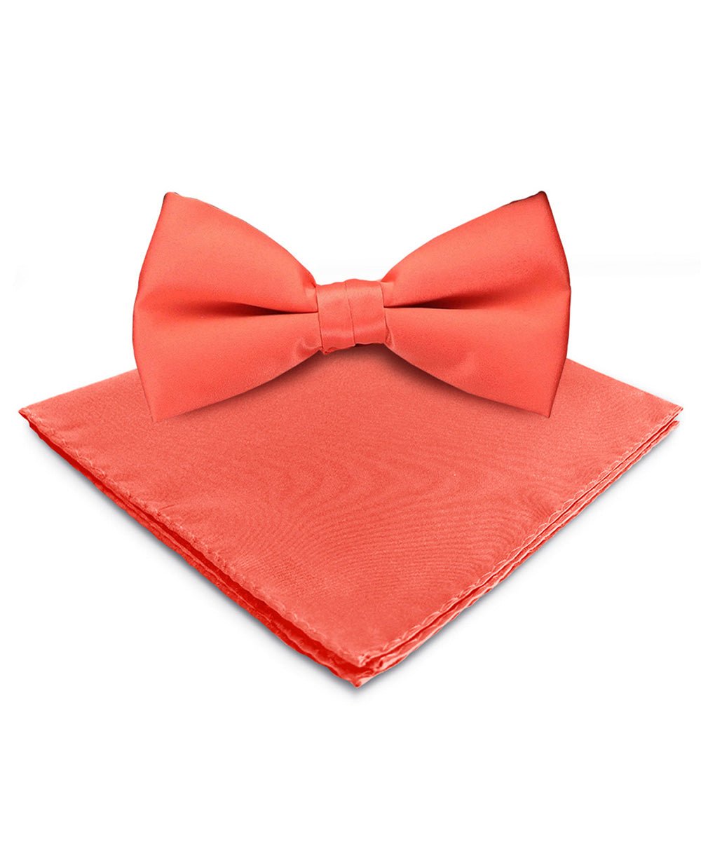 Vittorio Farina Men's Satin Bow Tie & Pocket Square in Gift Box