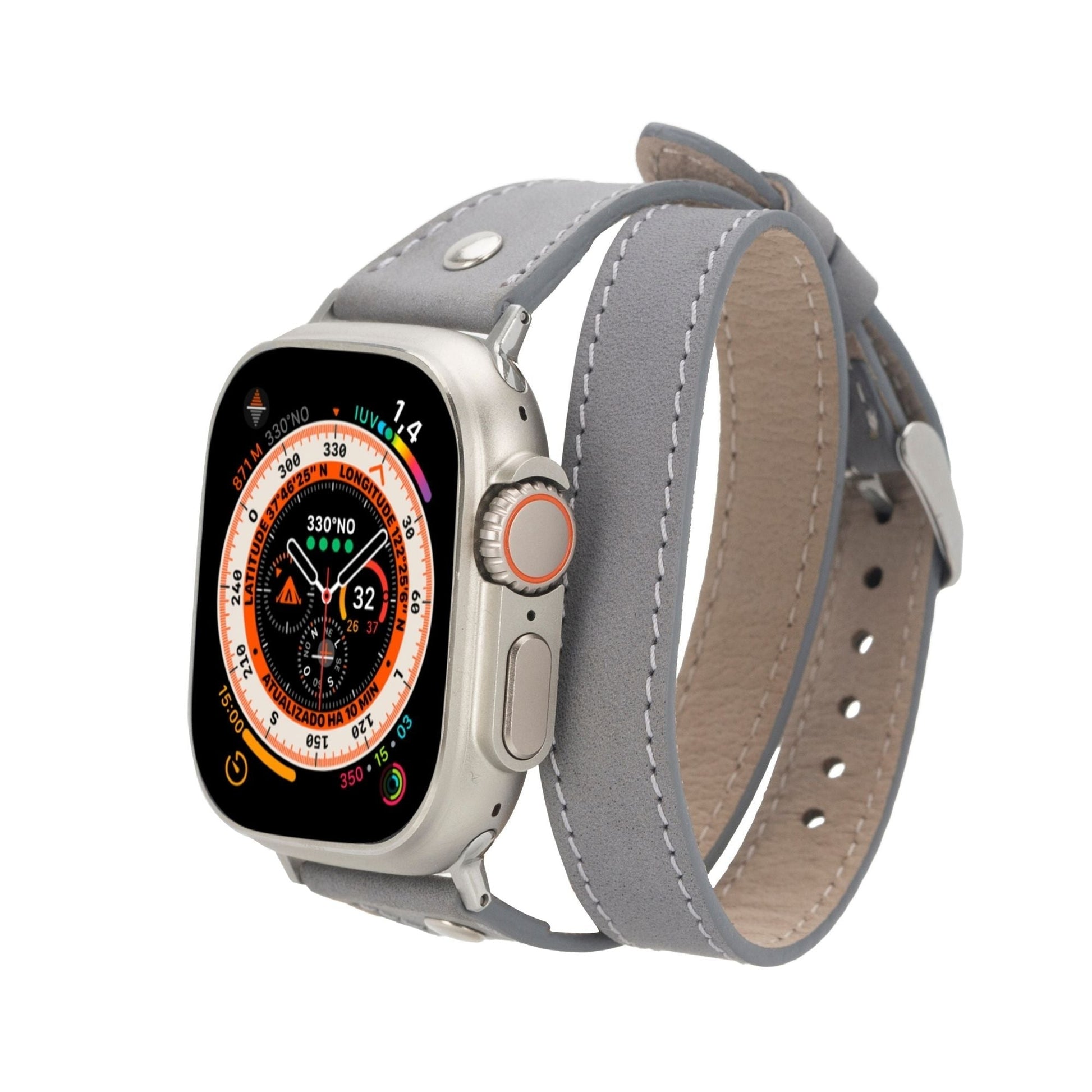 Basin Double Tour Leather Bands for Apple Watch 9, Ultra 2 and SE - Concordia Style Boutique
