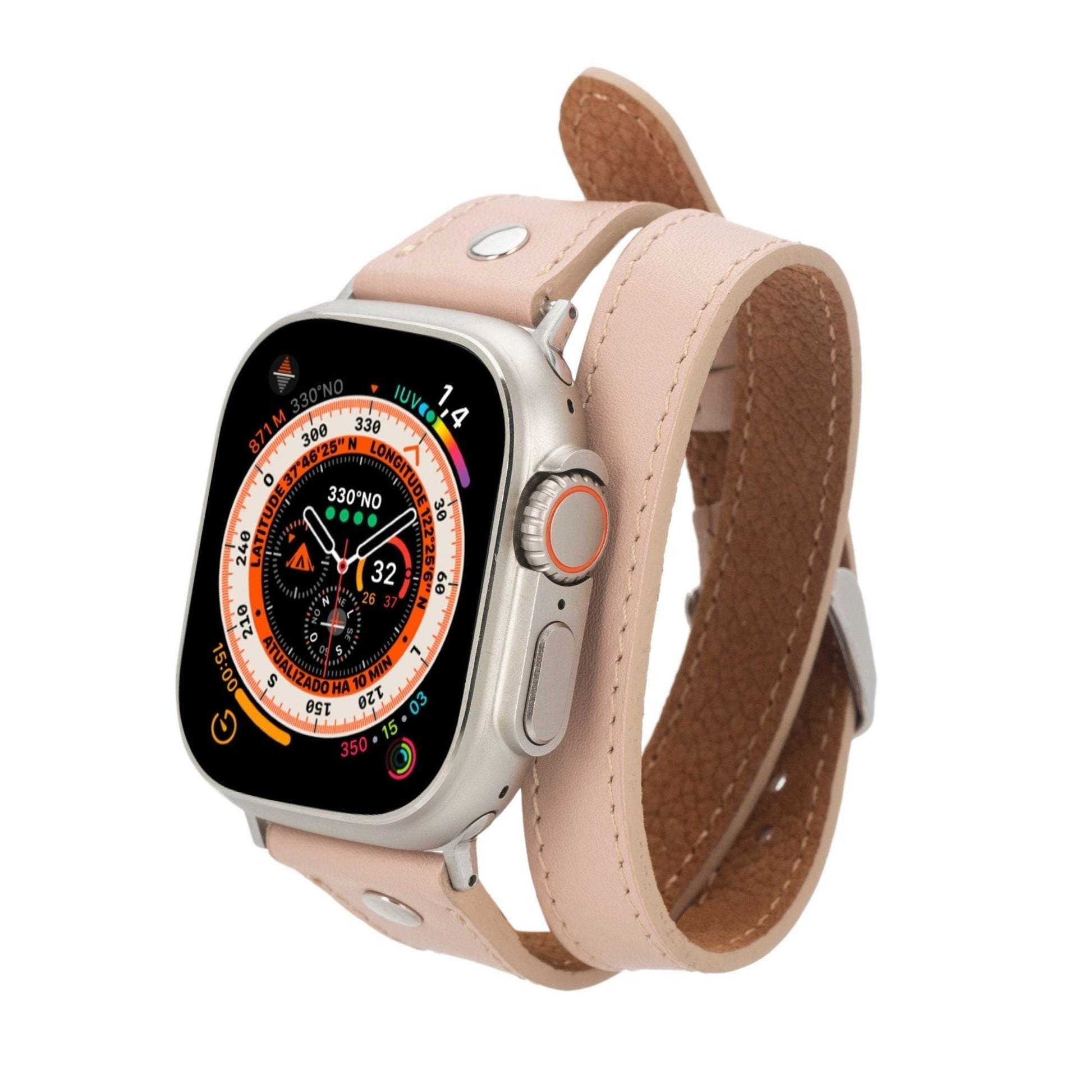 Basin Double Tour Leather Bands for Apple Watch 9, Ultra 2 and SE - Concordia Style Boutique