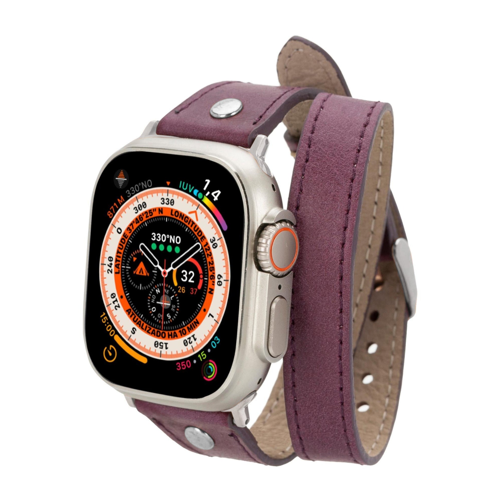 Basin Double Tour Leather Bands for Apple Watch 9, Ultra 2 and SE - Concordia Style Boutique