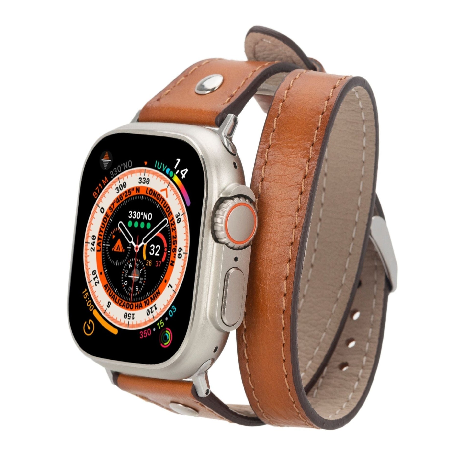 Basin Double Tour Leather Bands for Apple Watch 9, Ultra 2 and SE - Concordia Style Boutique