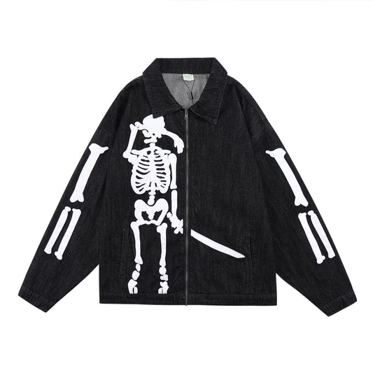 Crying Skeleton Denim Jacket - Concordia Style Boutique