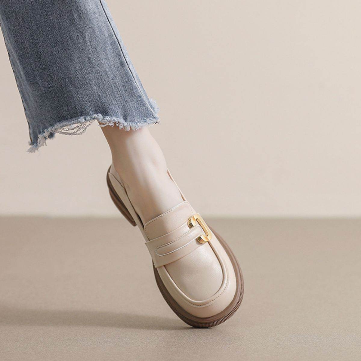 PU Leather Round Toe Loafers - Concordia Style Boutique