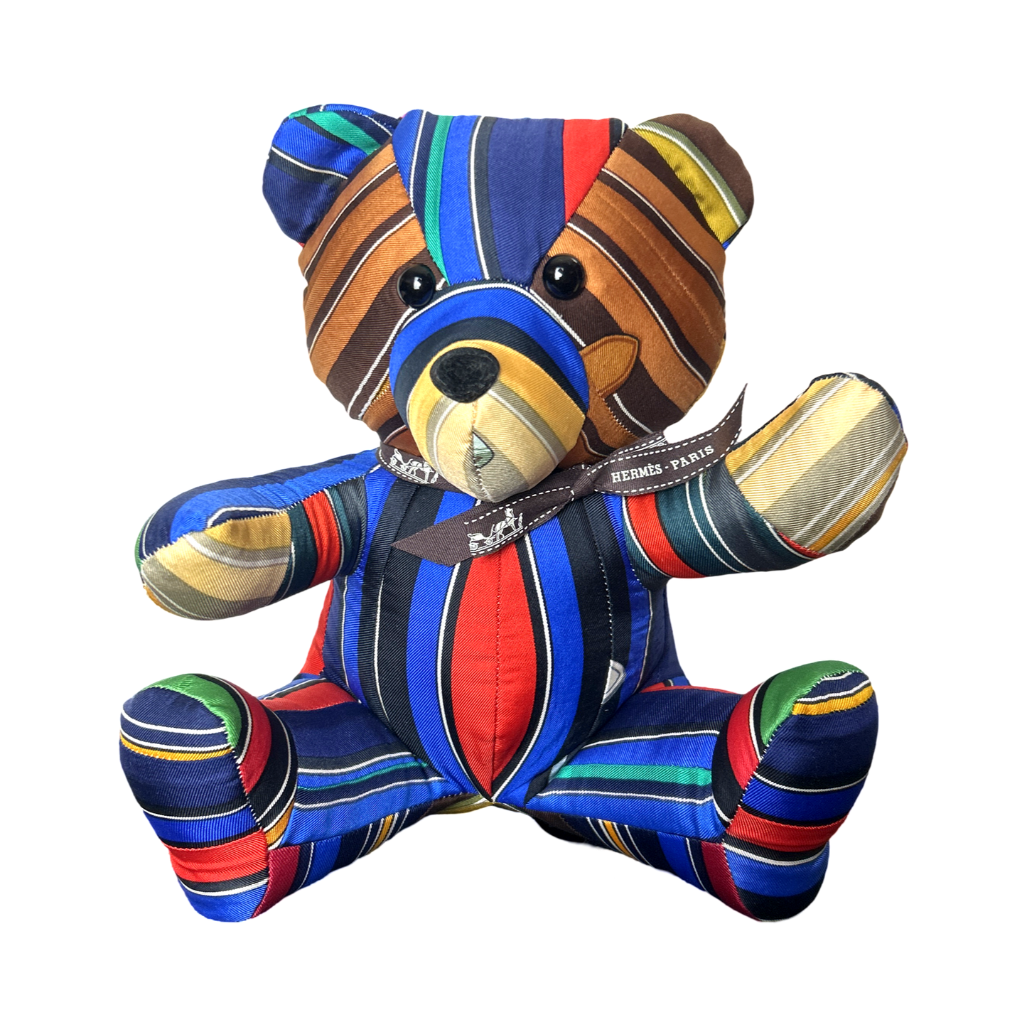 Couvertures et Tenues du Jour Vintage Silk Scarf Patchwork Teddy Bear