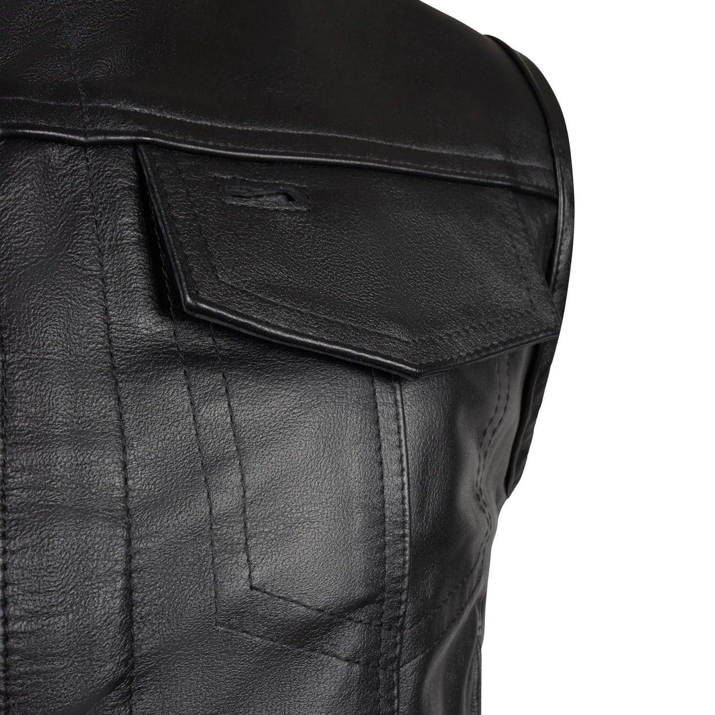 BECK® Men's 566 Black Leather Horsehide Motorcycle Vest