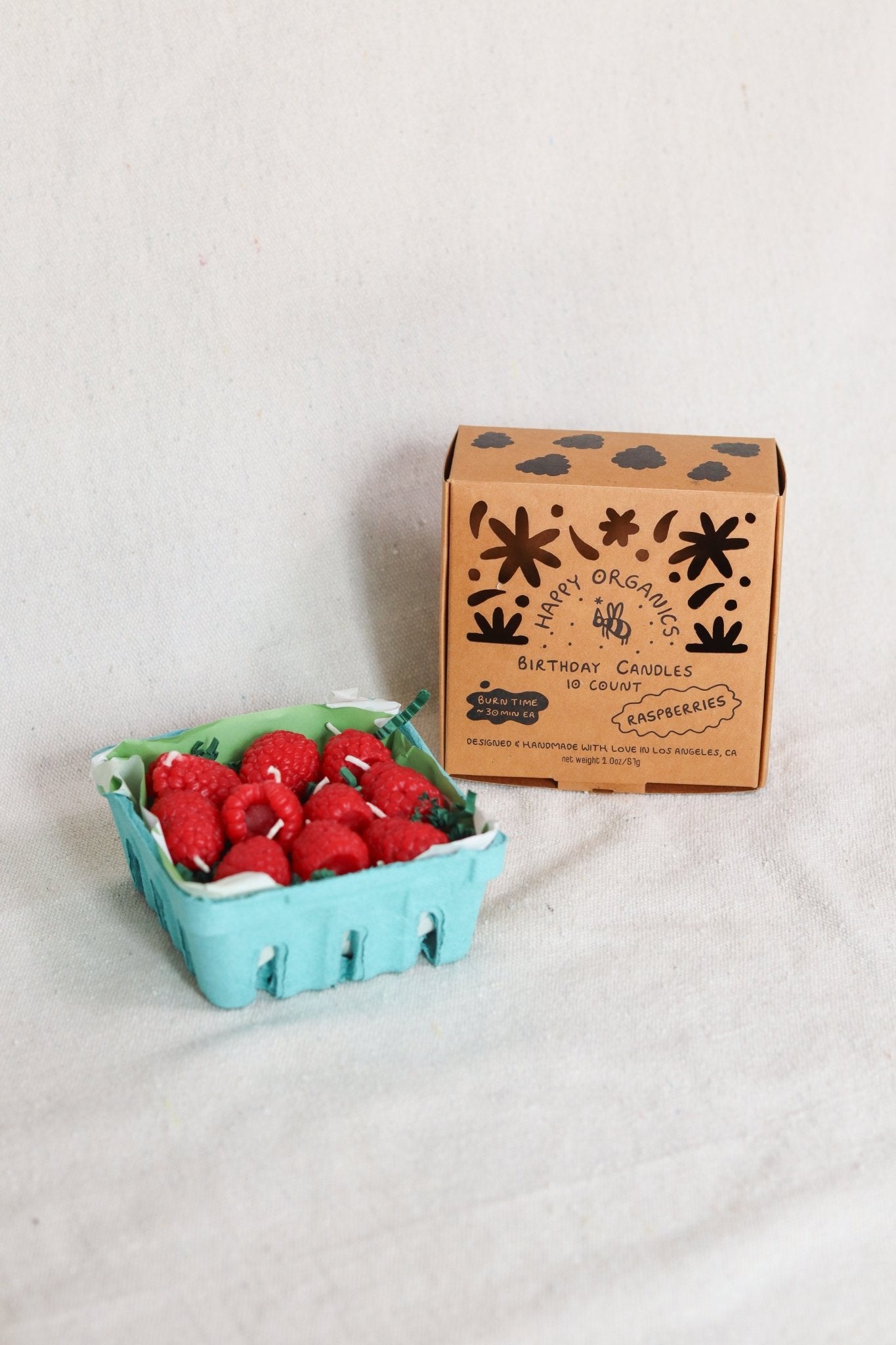 Beeswax Raspberry Birthday Candles - 10 count - Concordia Style Boutique