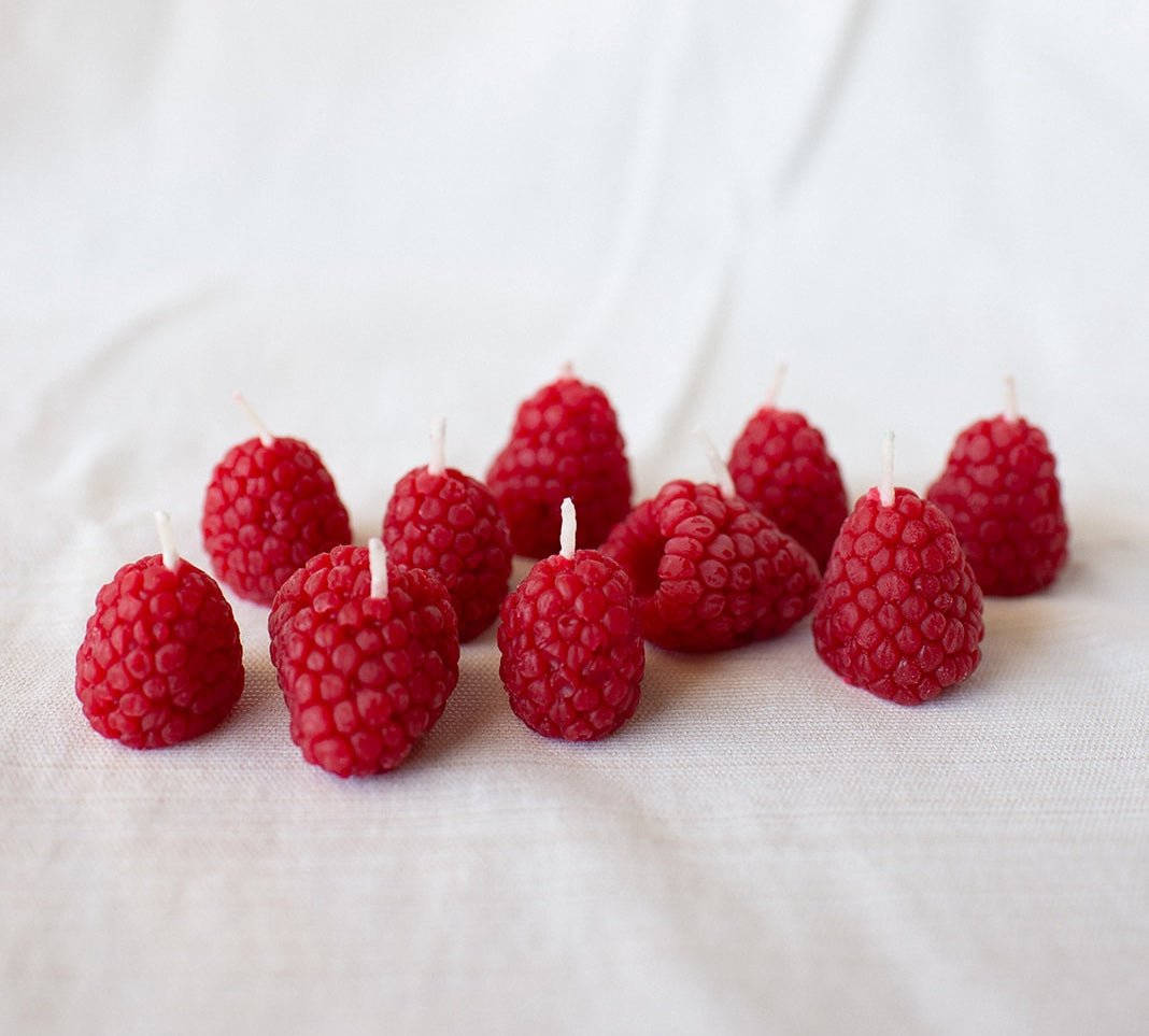 Beeswax Raspberry Birthday Candles - 10 count - Concordia Style Boutique