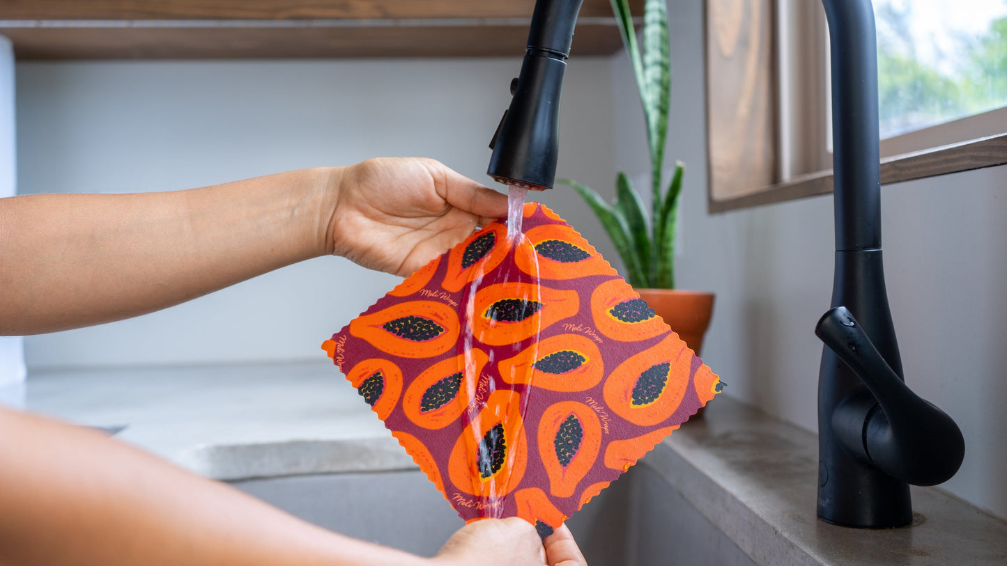 Beeswax Wrap Bulk Roll - Purple Papaya Print - Concordia Style Boutique
