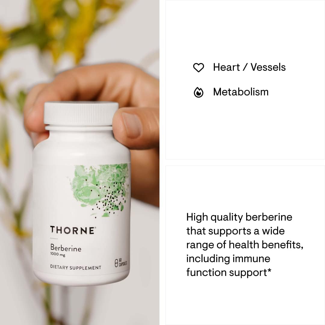 THORNE Berberine – Dual Action Formula (Pack of 2) – 120 Capsules Total