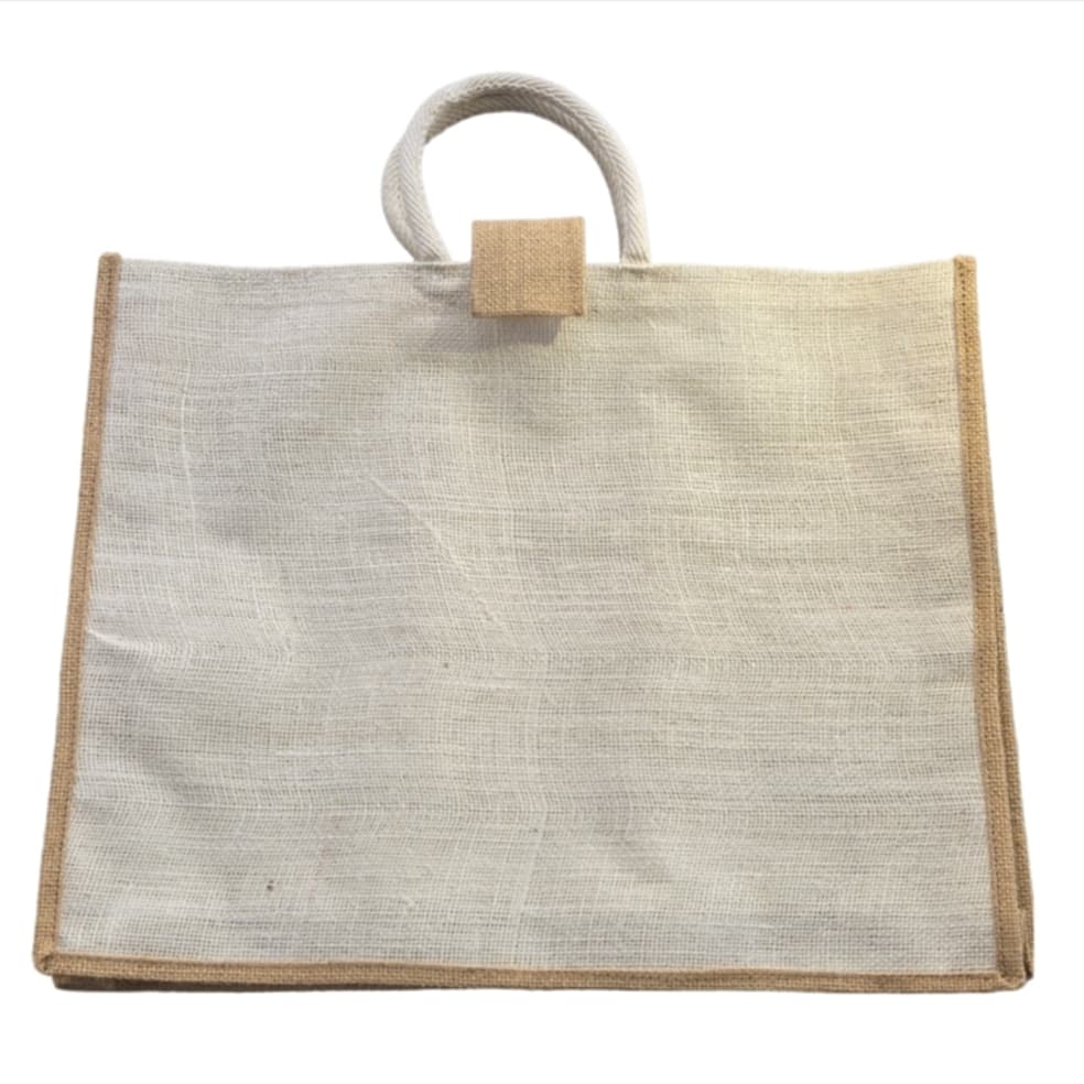 Vintage Style Jute Cotton Pocket Large Tote Shopping BAG Custom made