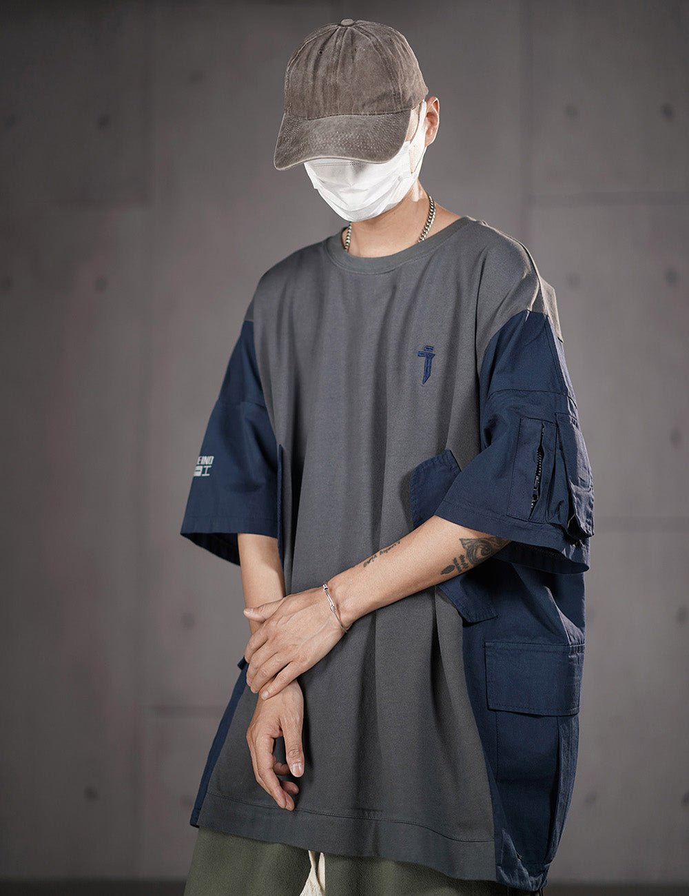 HiT38 Double Patchwork I-Tech Tee - Concordia Style Boutique