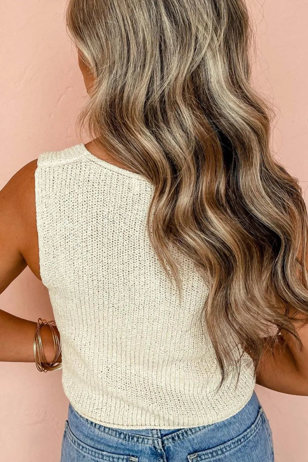 Double Tie V Neck Sweater Vest - Concordia Style Boutique