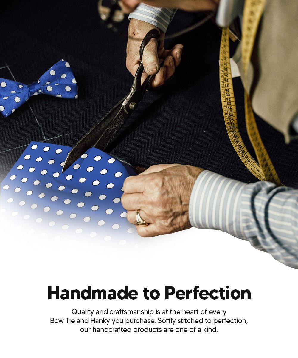 Vittorio Farina Men's Polka Dot Satin Bow Tie & Pocket Square in Gift Box