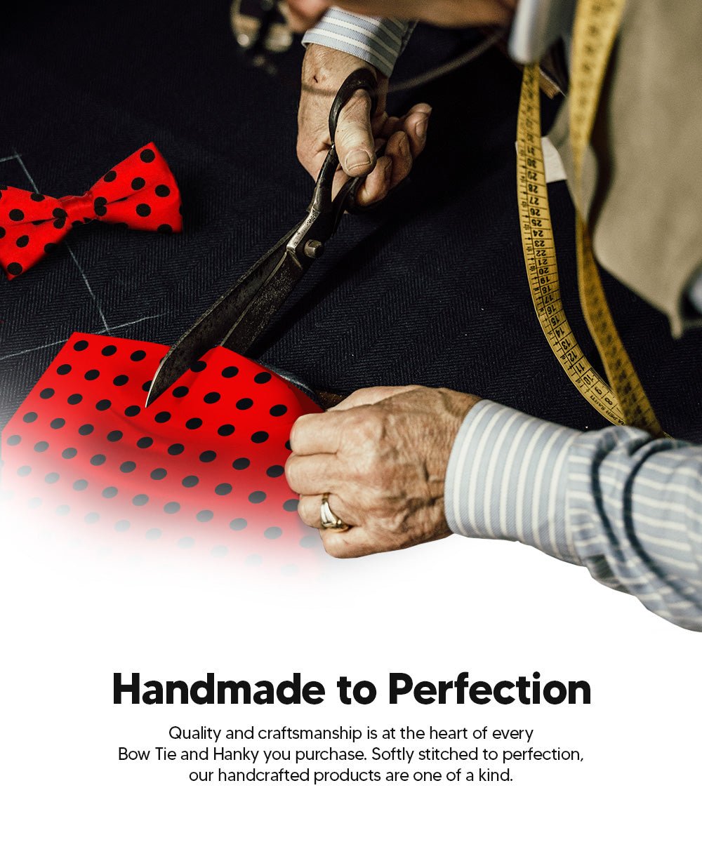 Vittorio Farina Men's Polka Dot Satin Bow Tie & Pocket Square in Gift Box