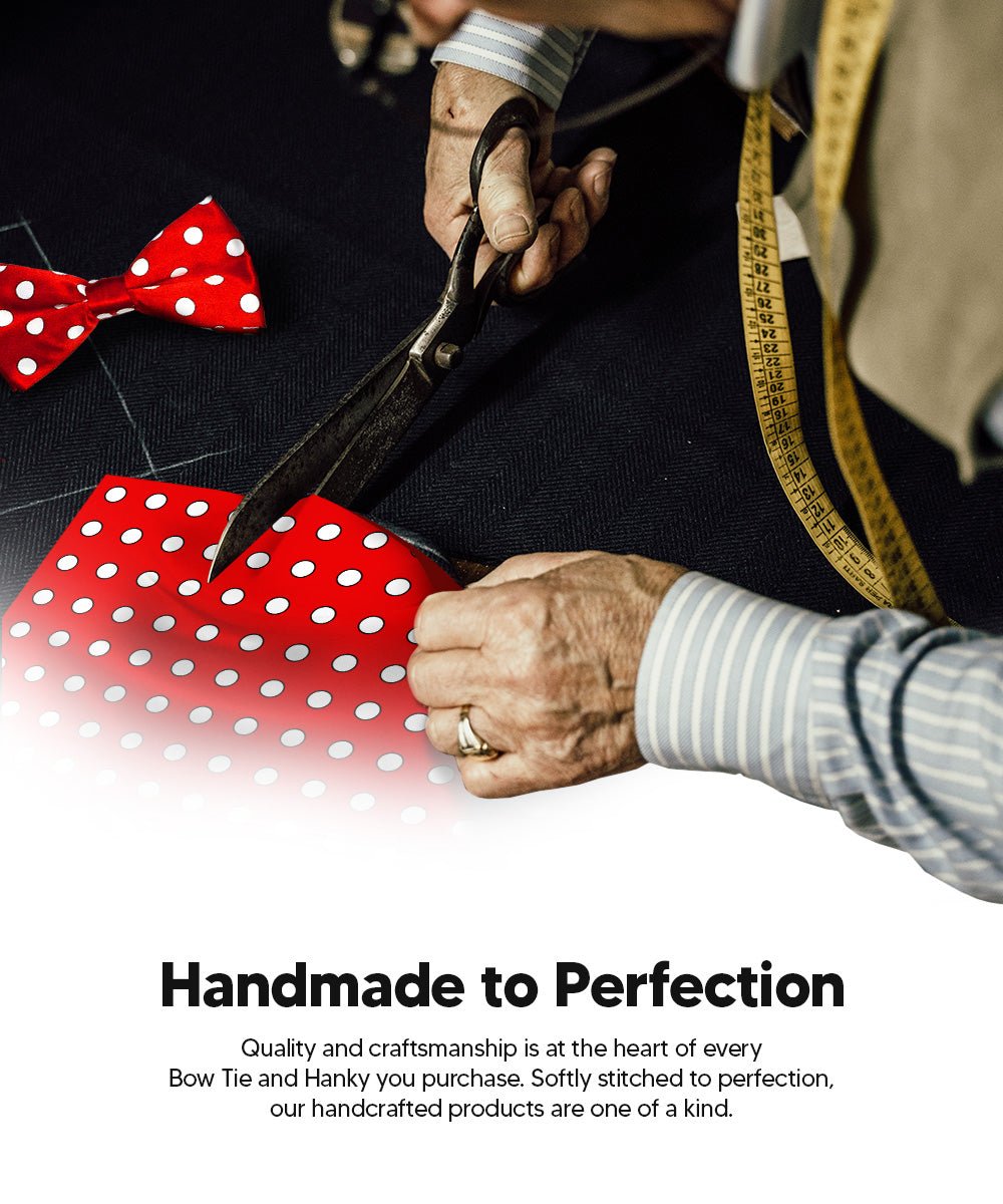 Vittorio Farina Men's Polka Dot Satin Bow Tie & Pocket Square in Gift Box