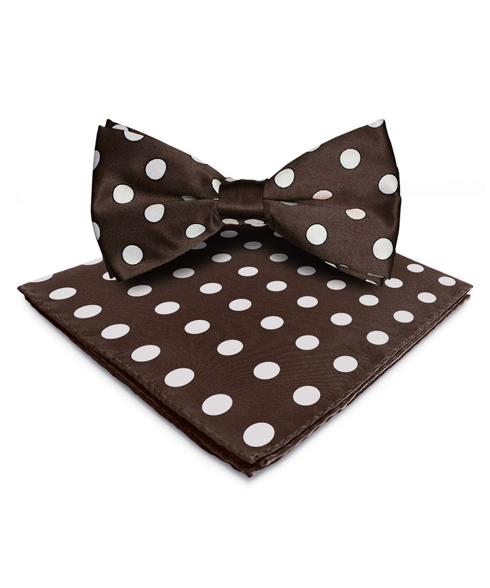 Vittorio Farina Men's Polka Dot Satin Bow Tie & Pocket Square in Gift Box