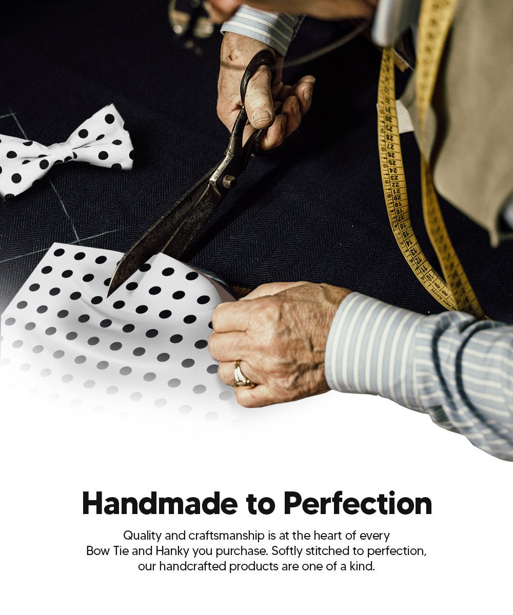 Vittorio Farina Men's Polka Dot Satin Bow Tie & Pocket Square in Gift Box