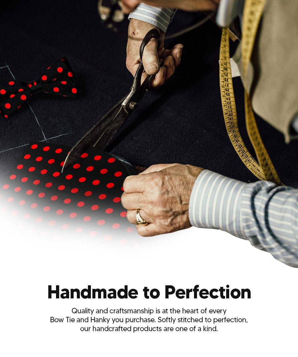 Vittorio Farina Men's Polka Dot Satin Bow Tie & Pocket Square in Gift Box