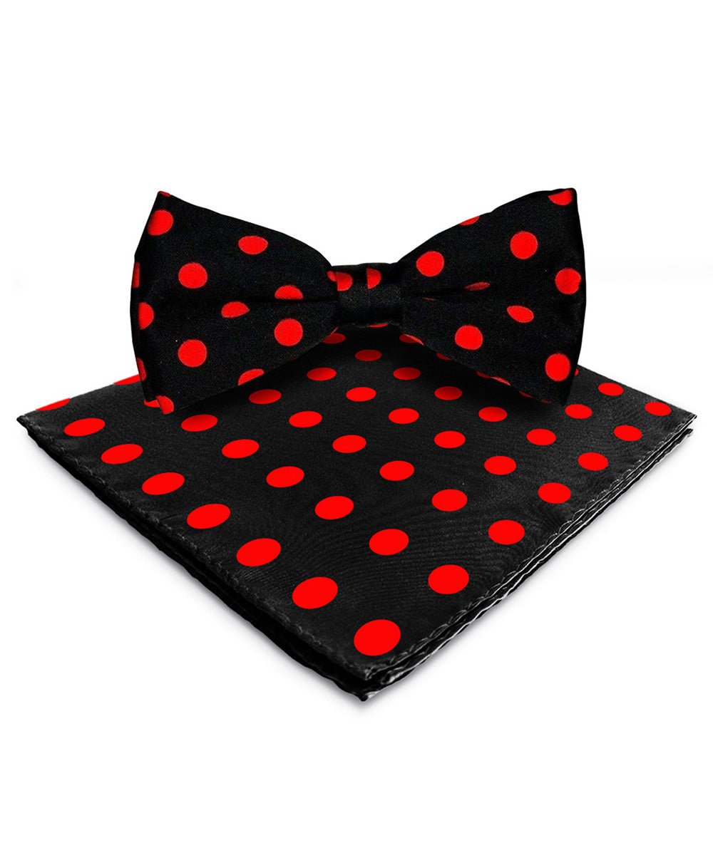 Vittorio Farina Men's Polka Dot Satin Bow Tie & Pocket Square in Gift Box