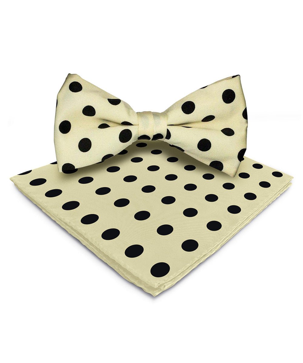 Vittorio Farina Men's Polka Dot Satin Bow Tie & Pocket Square in Gift Box