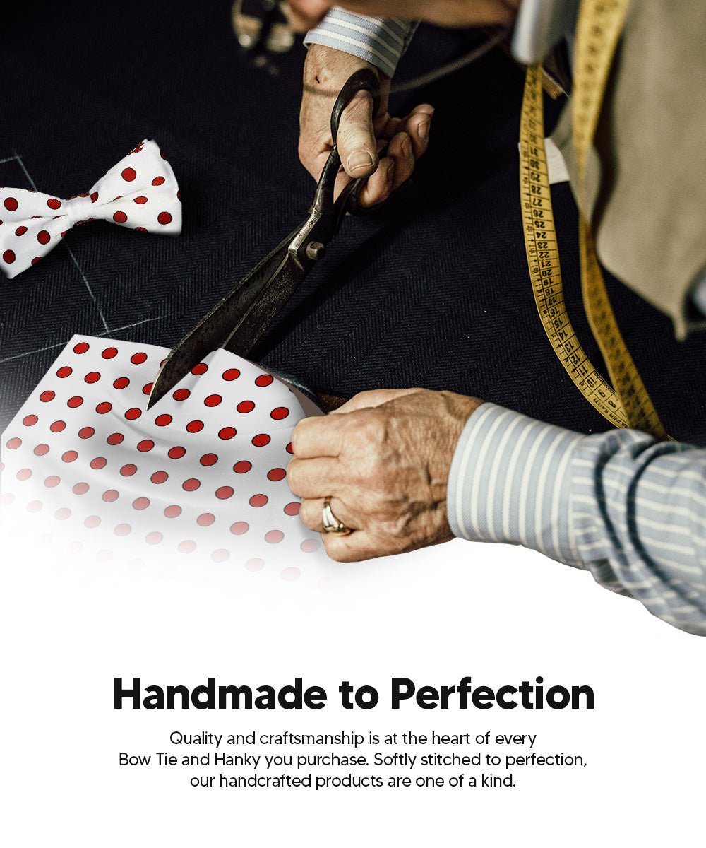 Vittorio Farina Men's Polka Dot Satin Bow Tie & Pocket Square in Gift Box