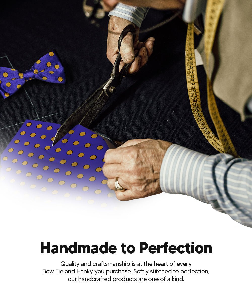 Vittorio Farina Men's Polka Dot Satin Bow Tie & Pocket Square in Gift Box