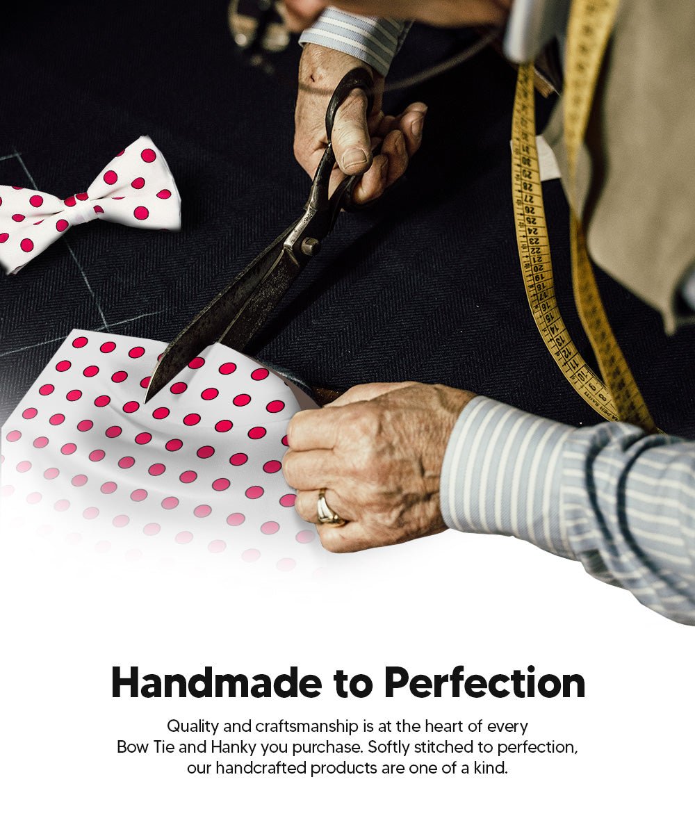 Vittorio Farina Men's Polka Dot Satin Bow Tie & Pocket Square in Gift Box