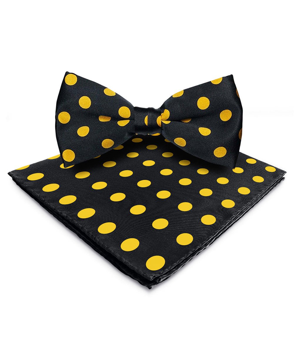 Vittorio Farina Men's Polka Dot Satin Bow Tie & Pocket Square in Gift Box