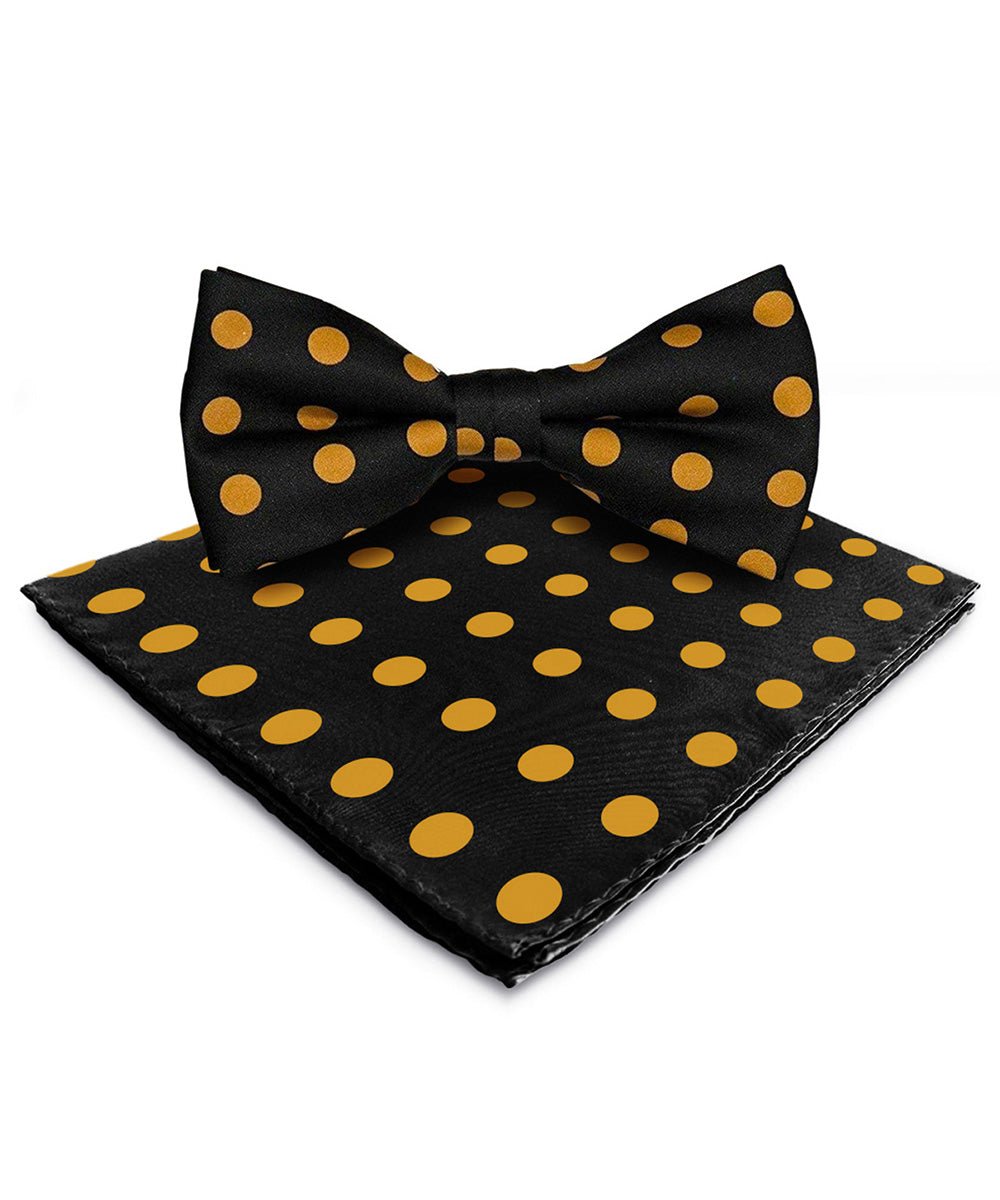 Vittorio Farina Men's Polka Dot Satin Bow Tie & Pocket Square in Gift Box